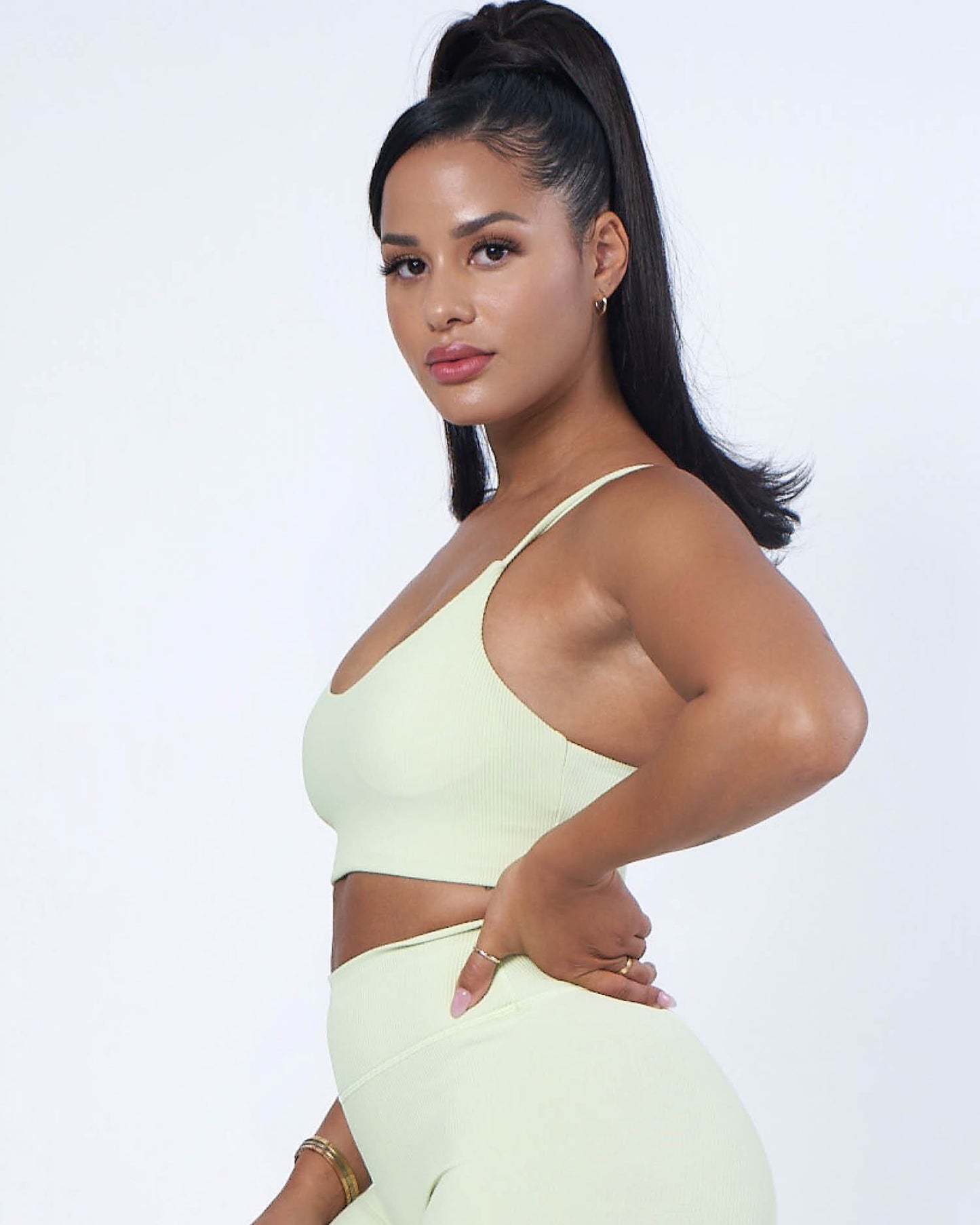 Luxe Ribbed Bra | LIME | WBK x EHP