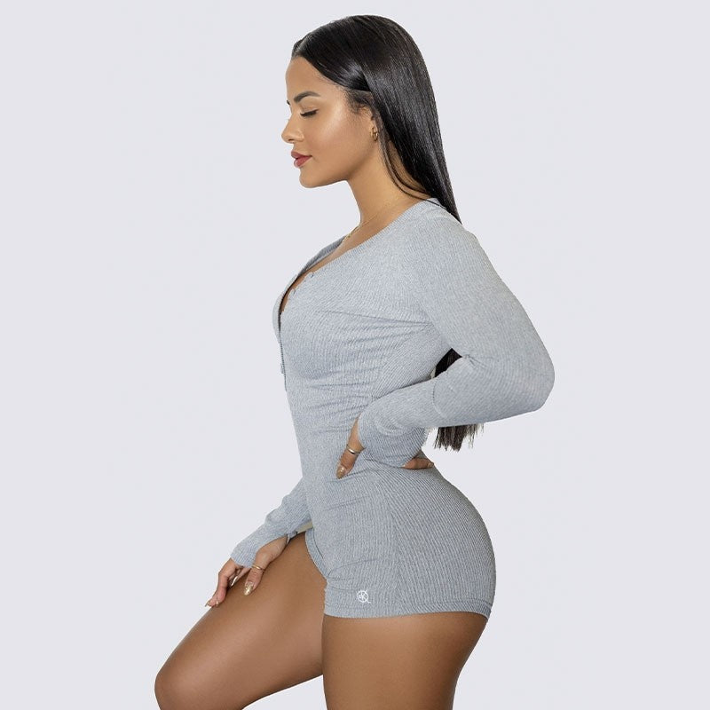 Ribbed Lounge Onesie | HEATHER GRAY | WBK x EHP