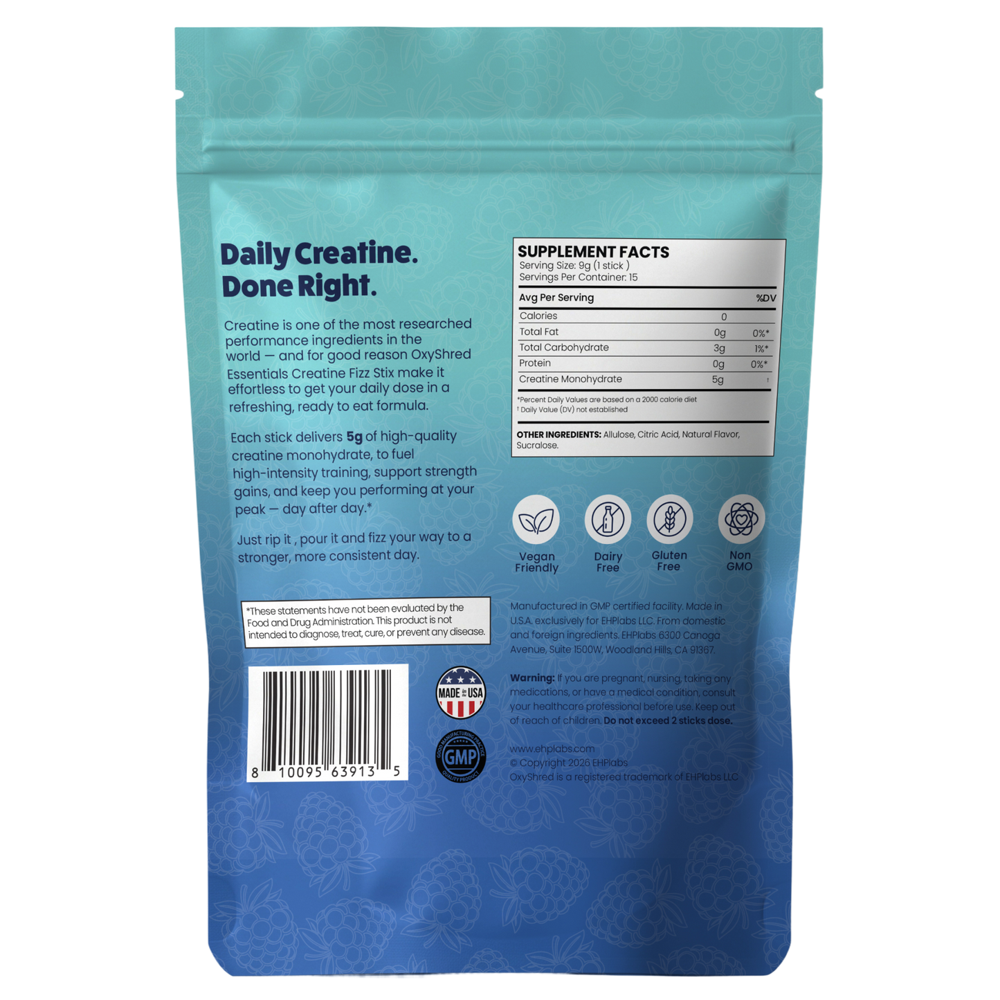 OxyShred Creatine Fizz Stix