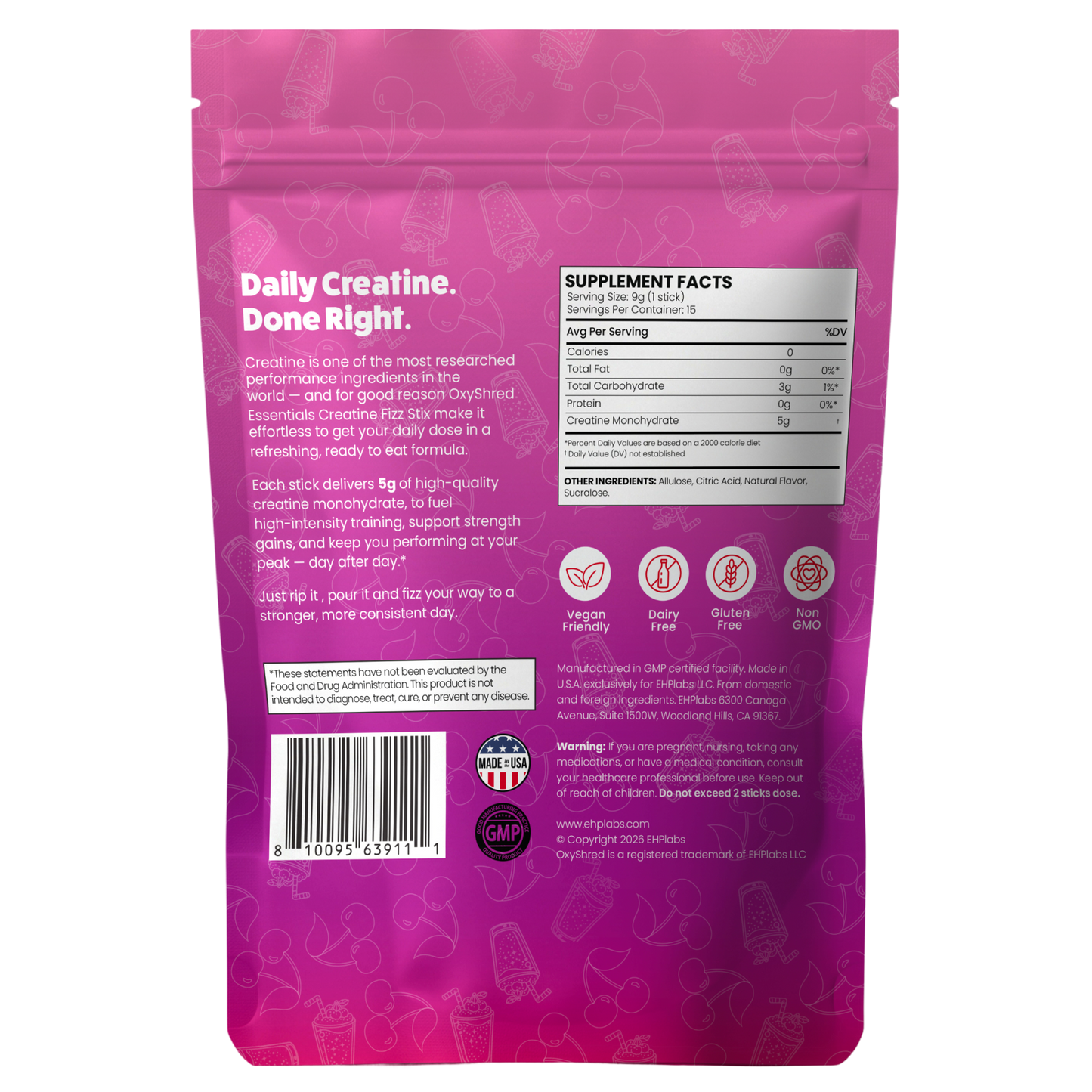 OxyShred Creatine Fizz Stix
