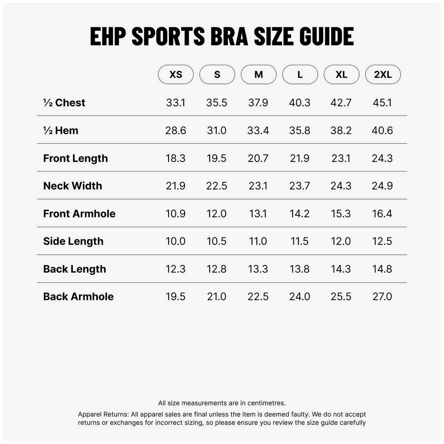 Grey EHP Sports Bra