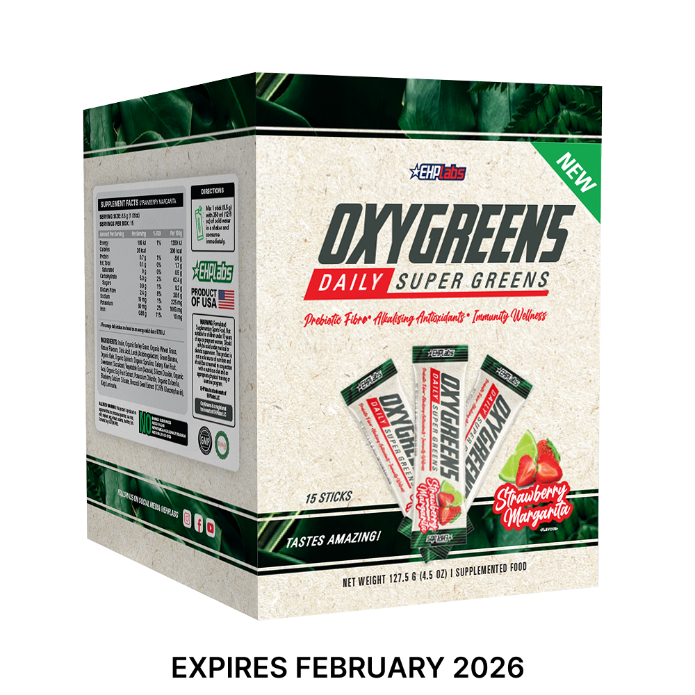OxyGreens Stick Pack - Daily Super Greens Powder - Strawberry Margarita