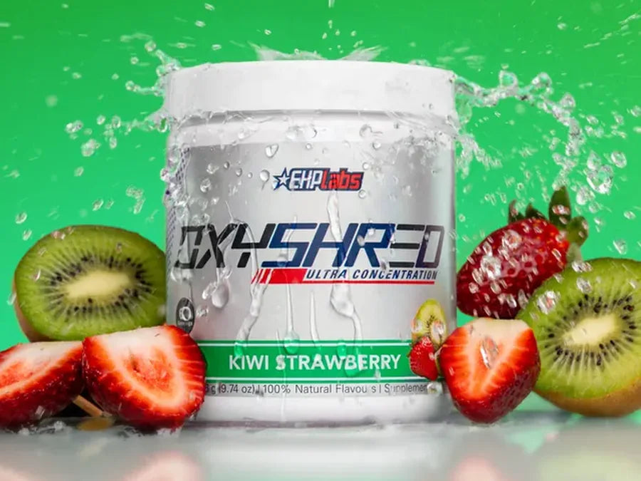 OxyShred Kiwi Strawberry with a splash of water
