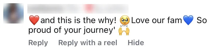 Instagram comment from an OxyShred customer