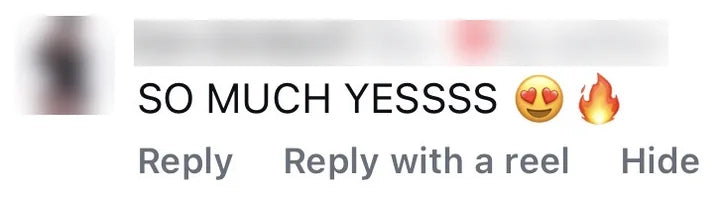 Instagram comment from an OxyShred customer