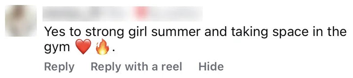 Instagram comment from an OxyShred customer