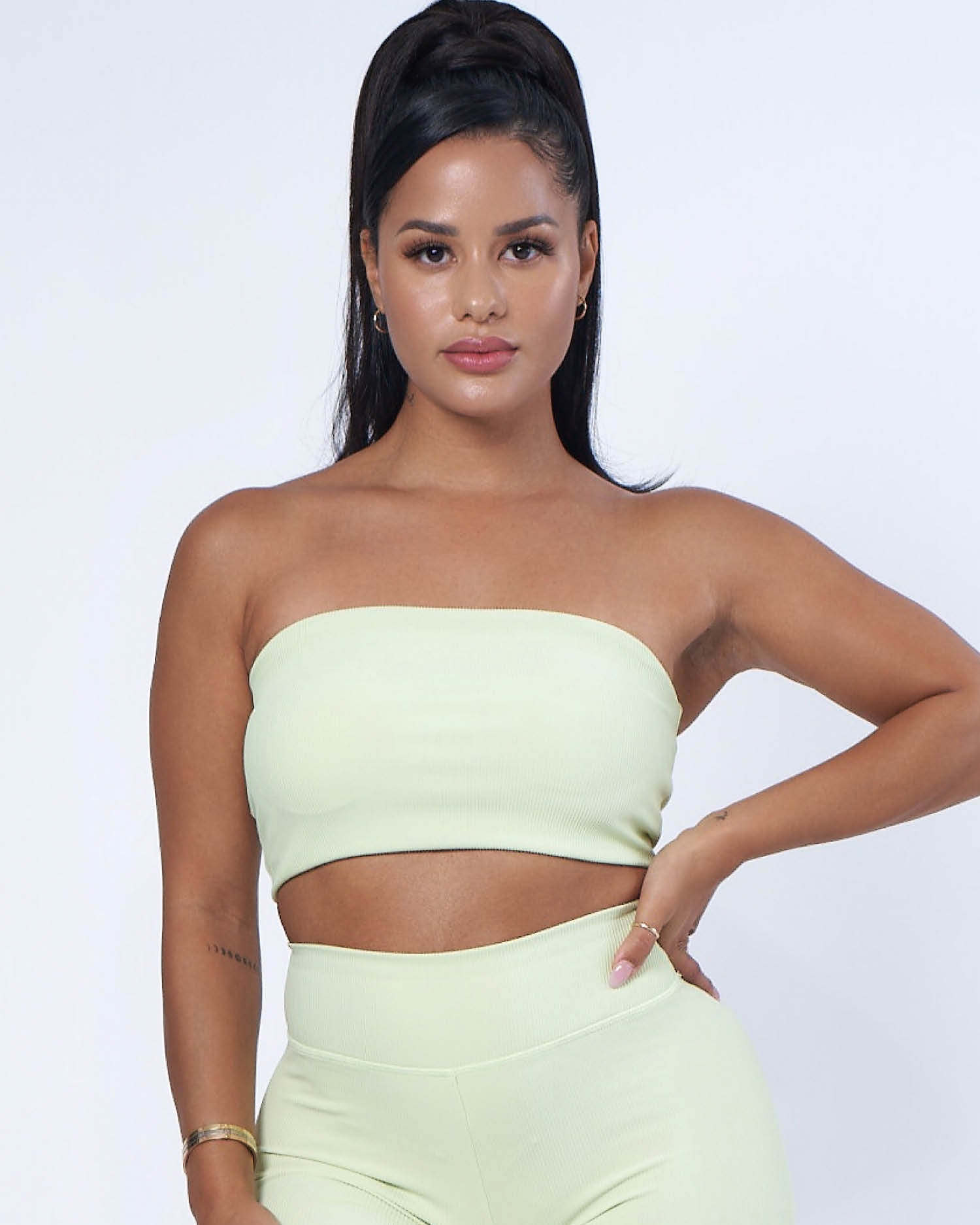 Luxe Ribbed Bandeau | LIME | WBK x EHP
