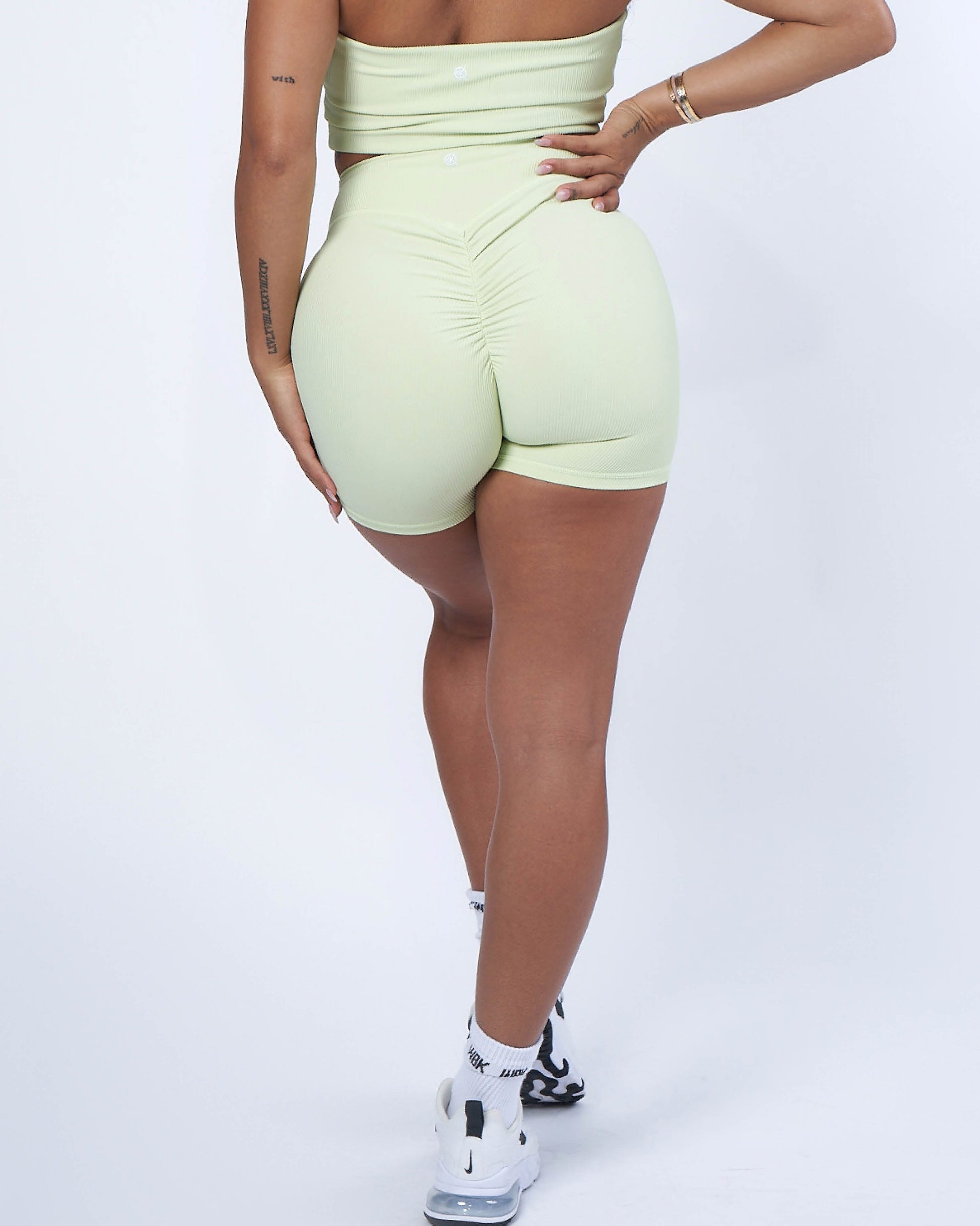 Luxe Ribbed Scrunch Short | LIME | WBK x EHP