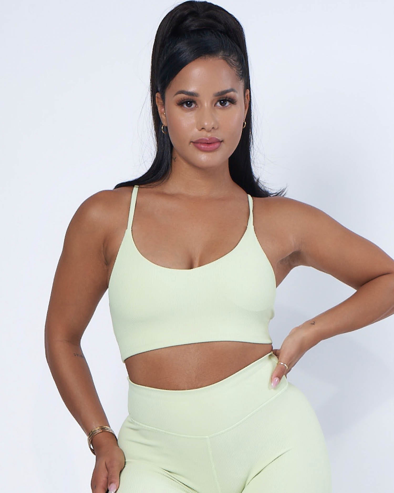 Luxe Ribbed Bra | LIME | WBK x EHP